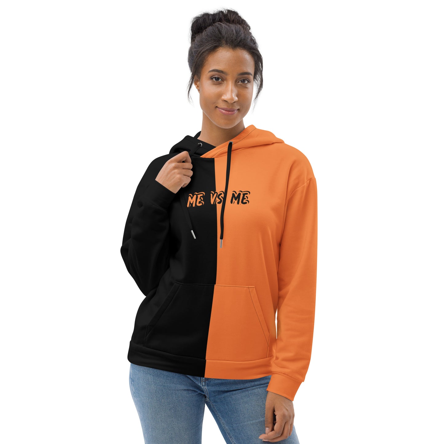 "Me vs Me" Black/Orange Unisex Hoodie