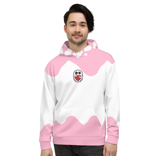 Ghost & Heart Pink Wave Unisex Hoodie