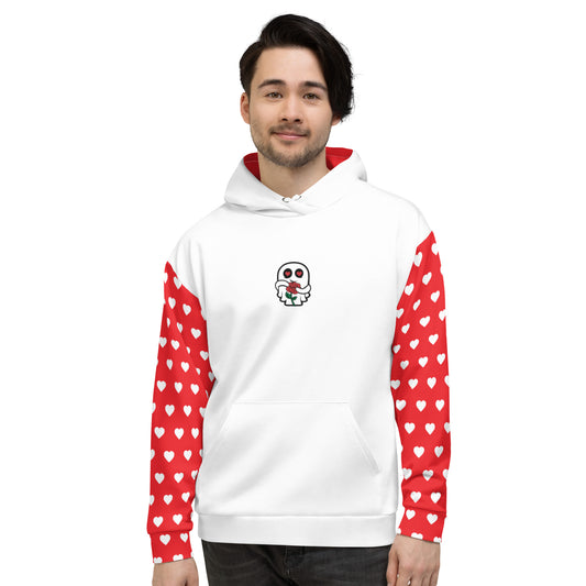 Ghost & Rose White Heart Sleeves Unisex Hoodie