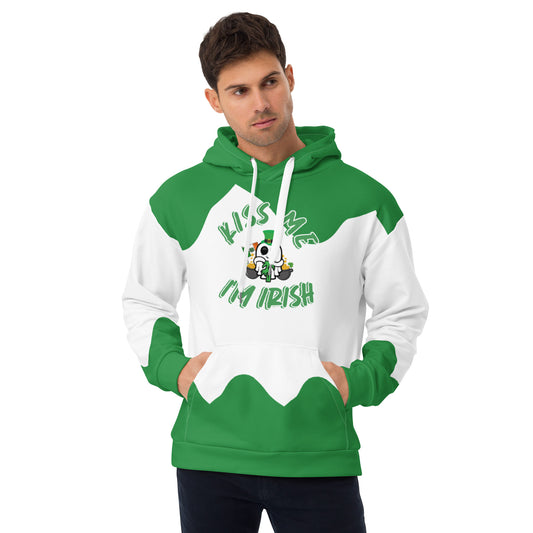 "Kiss Me I'm Irish" Green Wave Unisex Hoodie