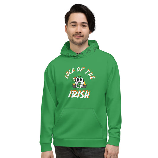 "Luck of The Irish" w/ Clover Hood Unisex Hoodie