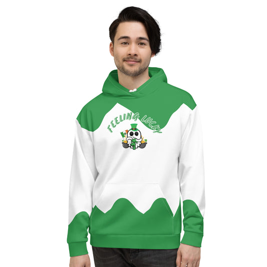 "Feeling Lucky" Green Wave Unisex Hoodie