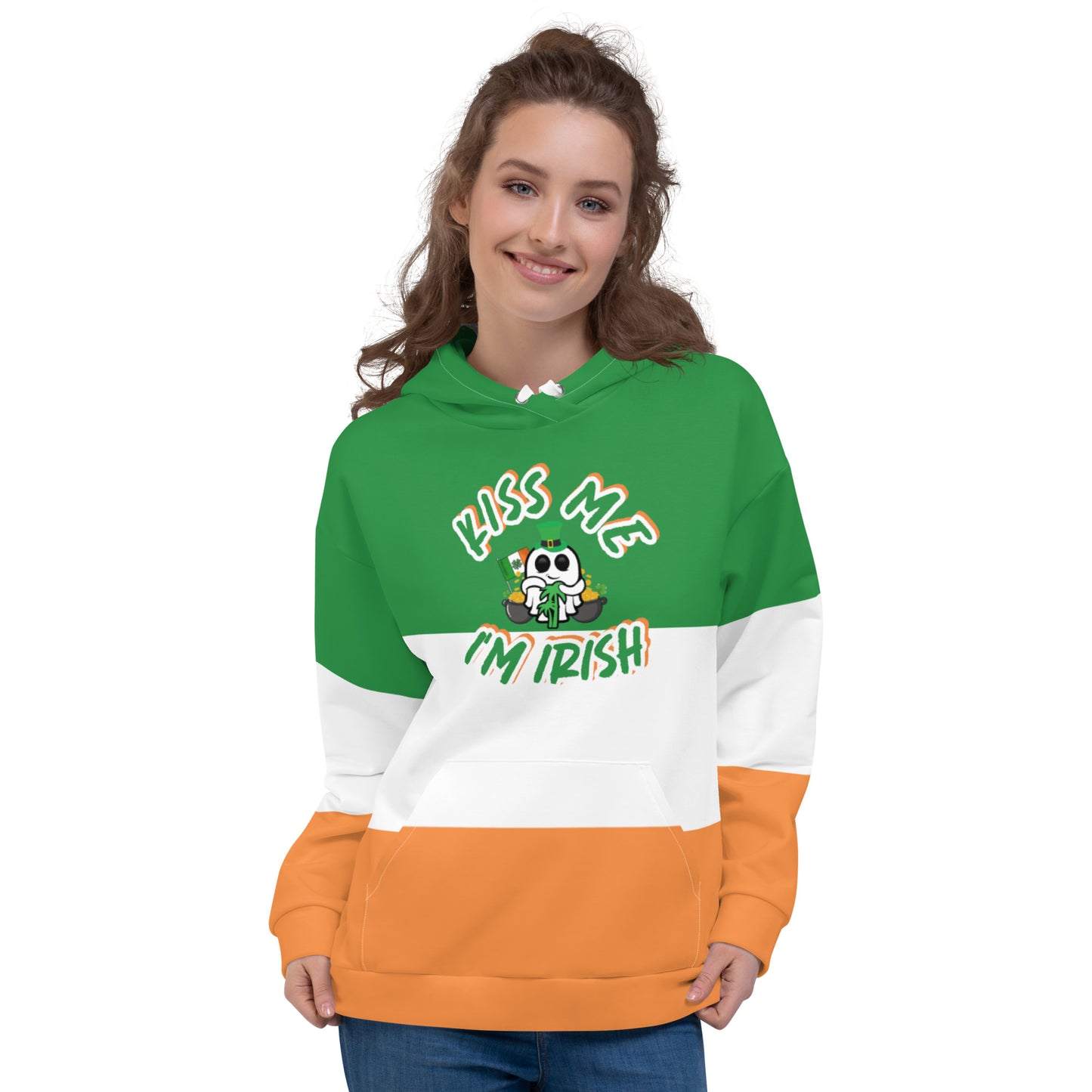 "Kiss Me I'm Irish" Irish Flag Unisex Hoodie