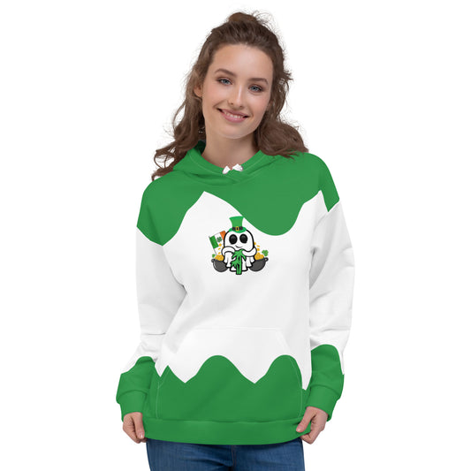 St. Patrick's Day Logo Green Wave Unisex Hoodie