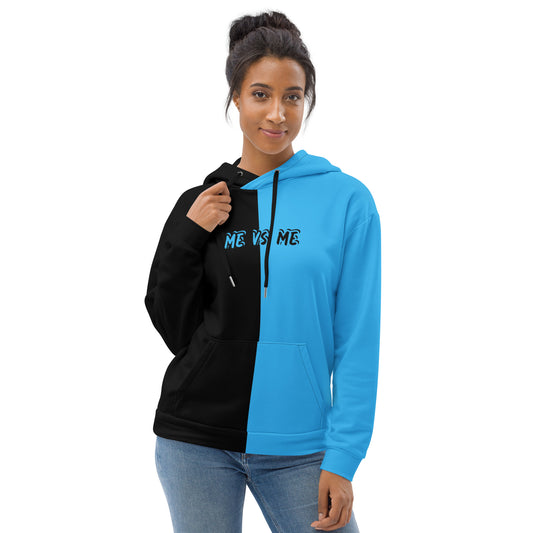 "Me vs Me" Black/Blue Unisex Hoodie