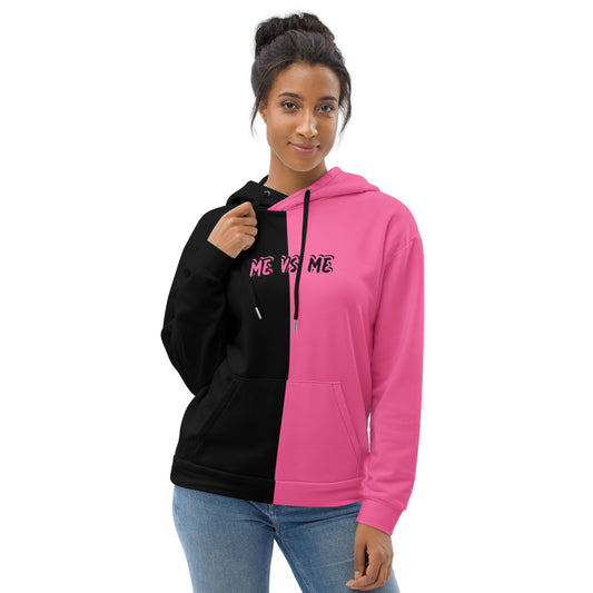 "Me vs Me" Black/Pink Unisex Hoodie