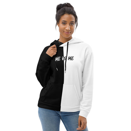 "Me vs Me" Black/White Unisex Hoodie